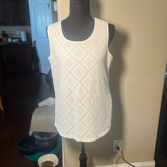Kasper Cream Lace Trim‎ Top - Picture 1 of 6